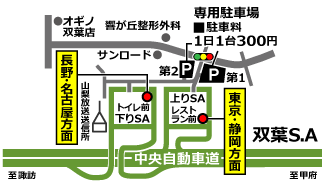 双葉SAの地図