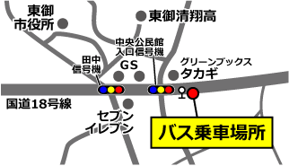 東御市役所前バス停の地図